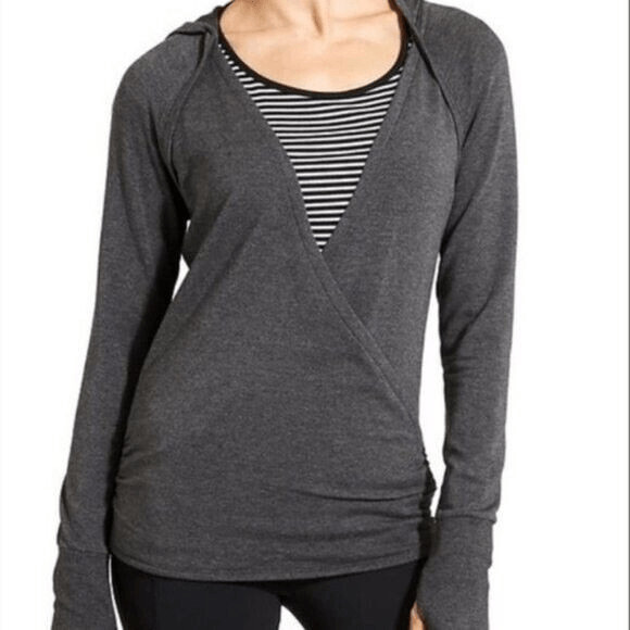 Athleta Crossover Gray Pullover Soft Sweatshirt M… - image 1