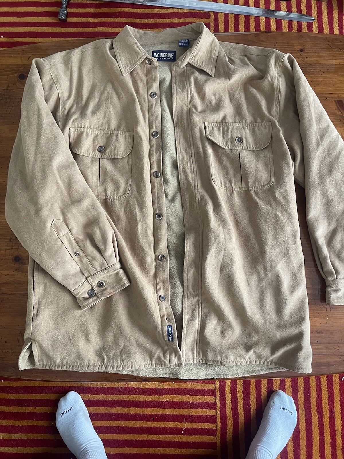 Wolverine Suede Button Down Size Large Thick Warm… - image 1