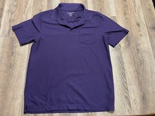 Croft Barrow Shirt, Men's Size Medium, Purple, Polo, Short Sleeve, Performance