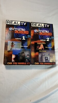 1998 REAL TV - EXTREME & UNCENSORED VHS Video Tapes / Vol 1 & Vol II - ExCond.