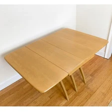 Mid Century Modern Dining Table Wishbone Arch Heywood Wakefield 2 Leaves Wheat