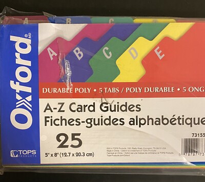 A-Z File Card Guides Poly Esselte 73155 File Tab