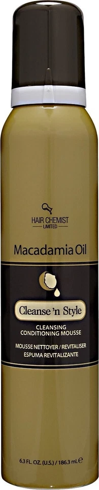 HAIR CHEMIST MACADAMIA OIL CLEANSE 'N STYLE MOUSSE (VOCÊ RECEBE 3 LATAS POR PEDIDO!!!) - Imagem 2 de 2