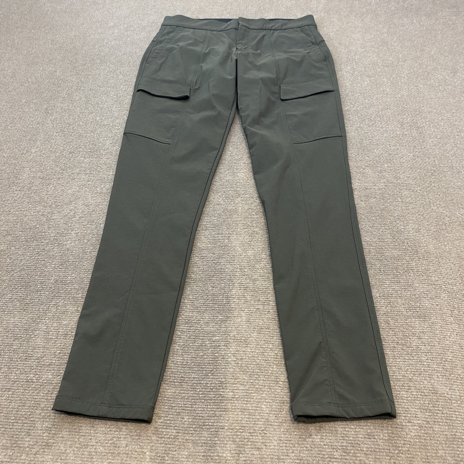 Athleta Pants Women's 4 Gray Cargo Skinny Stretch Nylon Athleisure Fits 29x29
