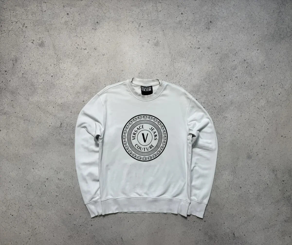 Versace Jeans Couture Big Logo White Sweatshirt | eBay