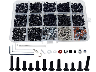 520pcs Universal RC Screw Kit Screws Assortment Set, Hardware Fasteners for