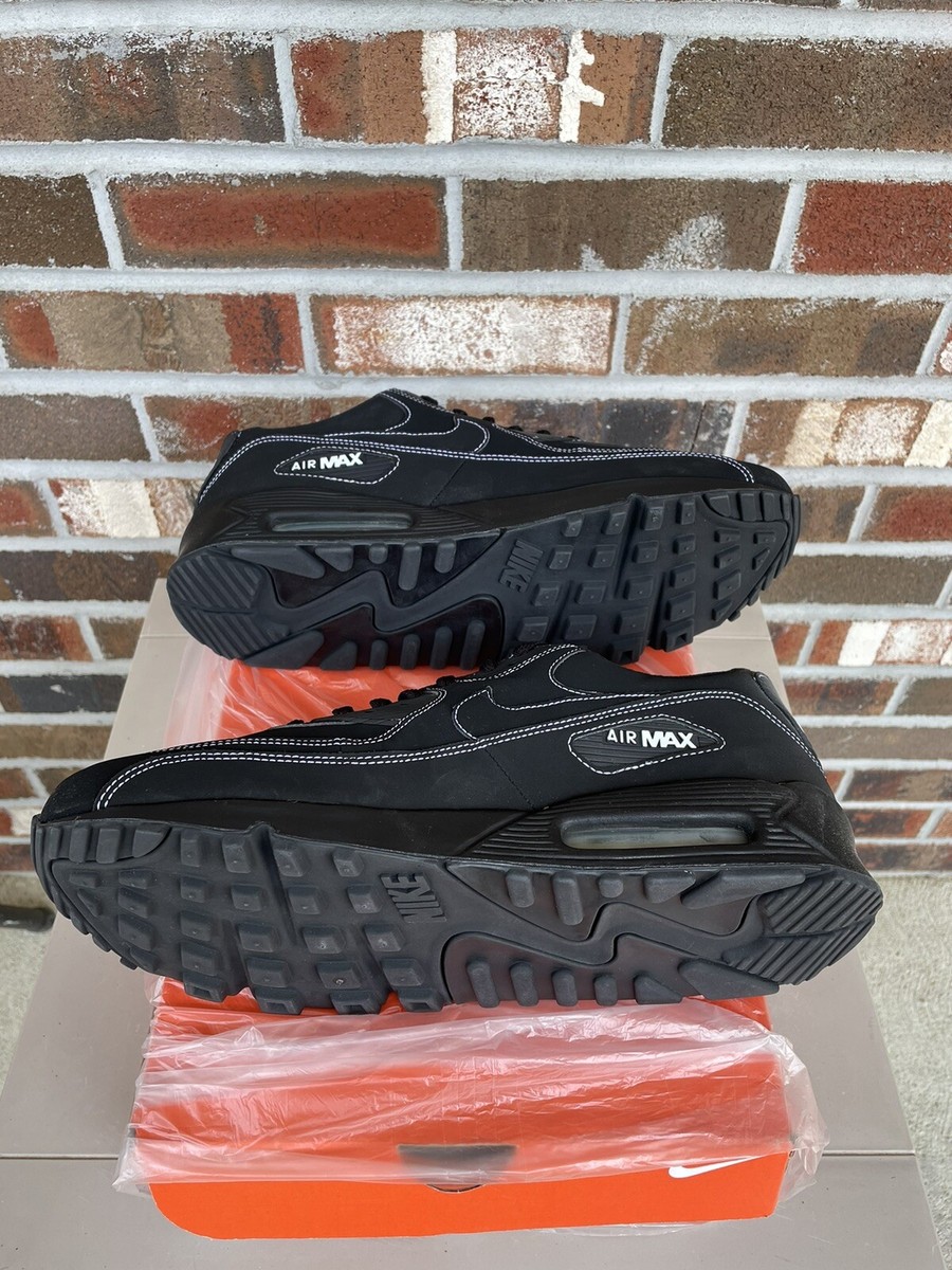nike air max 90 black suede white stitching