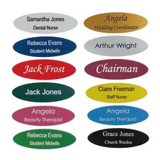 Name badges Business , personalised , Oval engraved acrylic badges