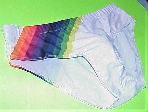UN NUEVO CALZONCILLO DE NATACIÓN DE COMPETICIÓN ARCO IRIS, BUCEO, WATERPOLO, TRAJE DE BAÑO DE EQUIPO 34-40" - Imagen 2 de 5