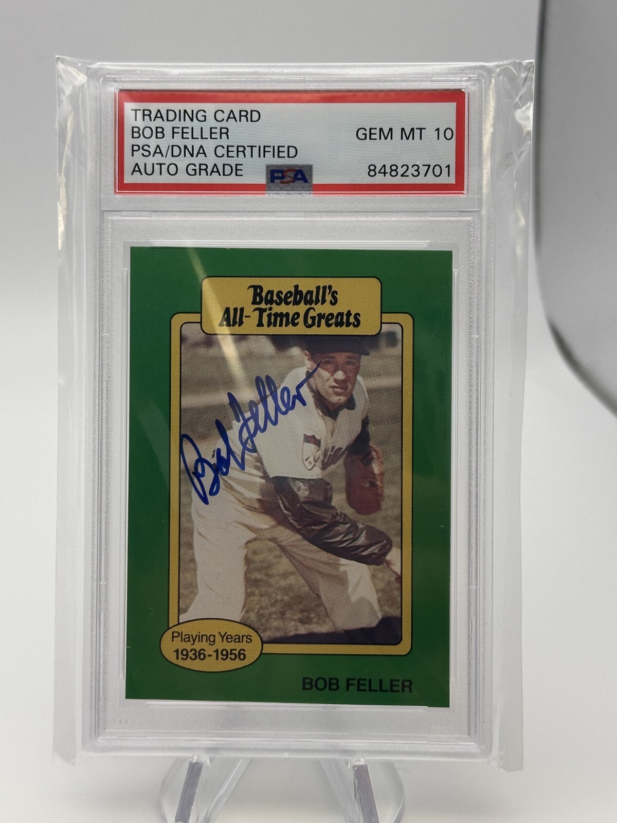 Bob Feller Autographed Signed 1987 BASEBALL'S ALL TIME GREATS PSA DNA GEM MT 10 HOF 