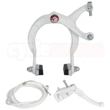 OLD SCHOOL PRO+ BMX BIKE MX REAR BRAKE LEVER CABLE CALIPER CRUISER BICYCLE WHITE