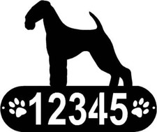 Airedale Terrier Dog PAWS House Address Sign or Name Plaque - Made in USA