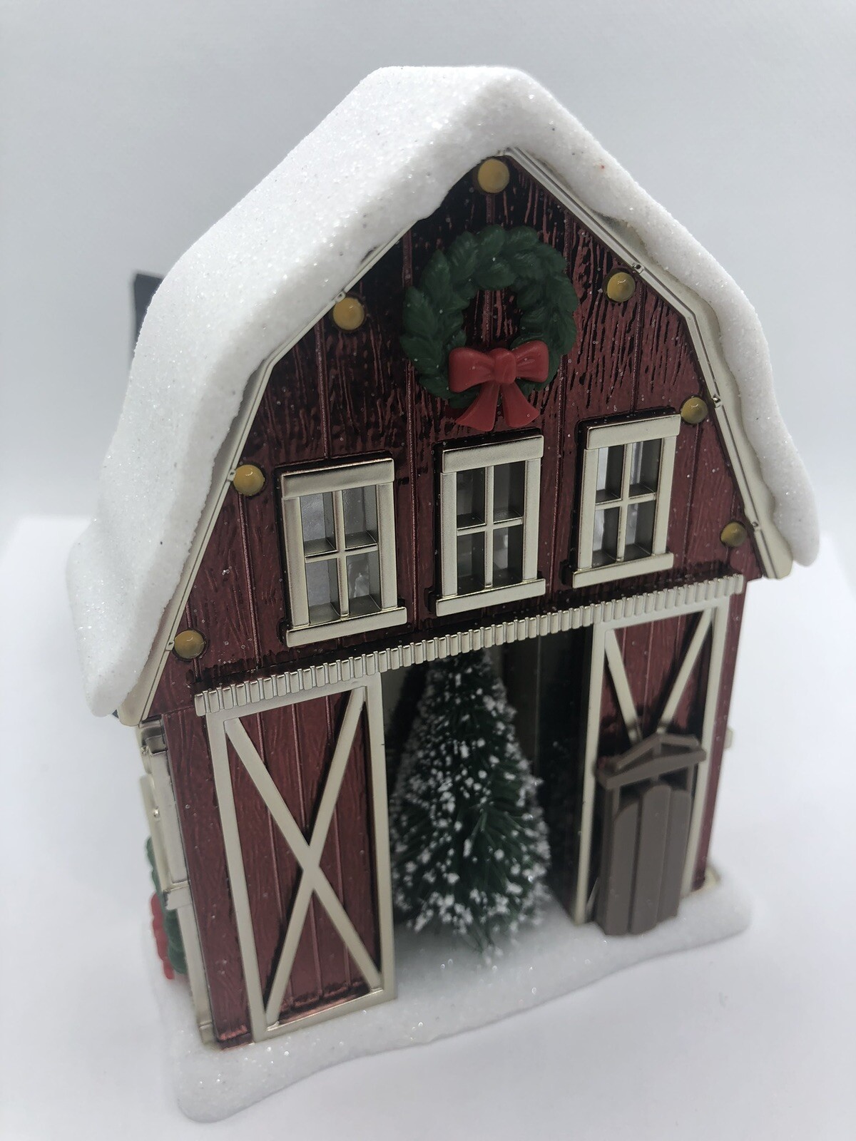 Bath Body Works Holiday Red Barn Christmas Tree Nightlight Wallflower Projector-image