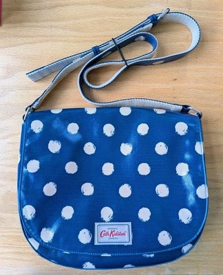 Cath Kidston Purse Blue And White Polka Dots With Long Adjustable Shoulder Strap