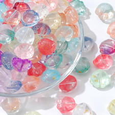 50 Pcs Cat Paw Glass Beads Cute Fat Painted Crystal Glass Spacer Charm Beads for