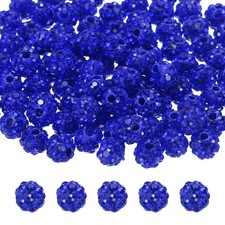 100pcs 6mm Dark Blue Rhinestone Polymer Fancy Beads for DIY Jewelry Making