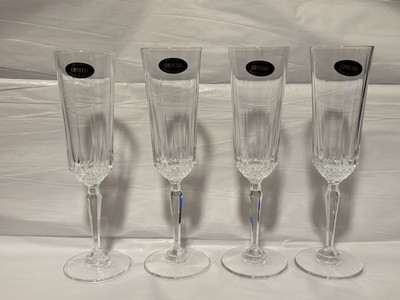 Anchor Hocking LEGACY 8 ¼  Leaded Crystal Fluted Champagne Glasses - Set of 4 -