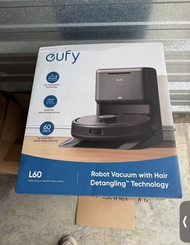 New! Eufy L60 Robot Vacuum + Self Empty Station Hair Detangling T2277