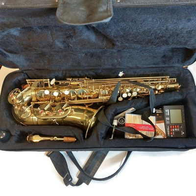 #ad Mendini By Cecilio Student Beginner Alto Saxophone Gold In Case With Accessories $169.97
