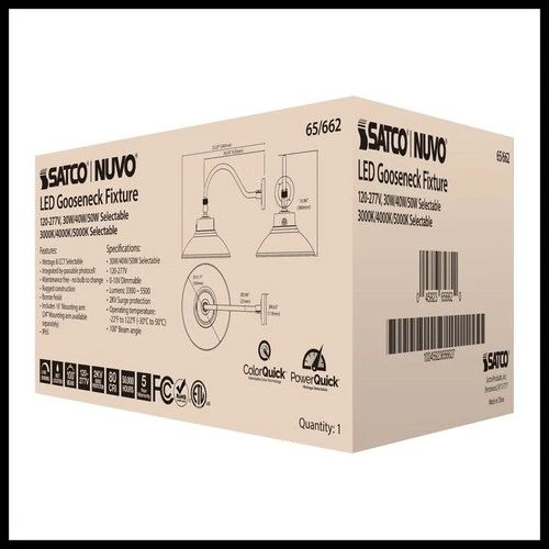 SATCO NUVO 65-662 Gooseneck LED 30W/40W/50W  120-227V Bronze with Photocell CCT - Picture 16 of 19