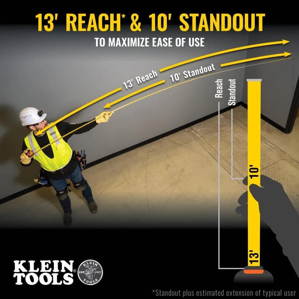 Klein Tools 9516 Tape Measure, 16-Foot Compact Double-Hook Imperial Measuring Ta - Image 3 of 4