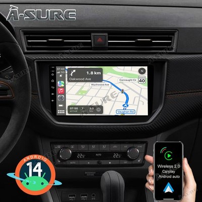 2+32G Android 14 Autoradio CarPlay Navi GPS SWC Für Seat Ibiza V Arona 2017-2021