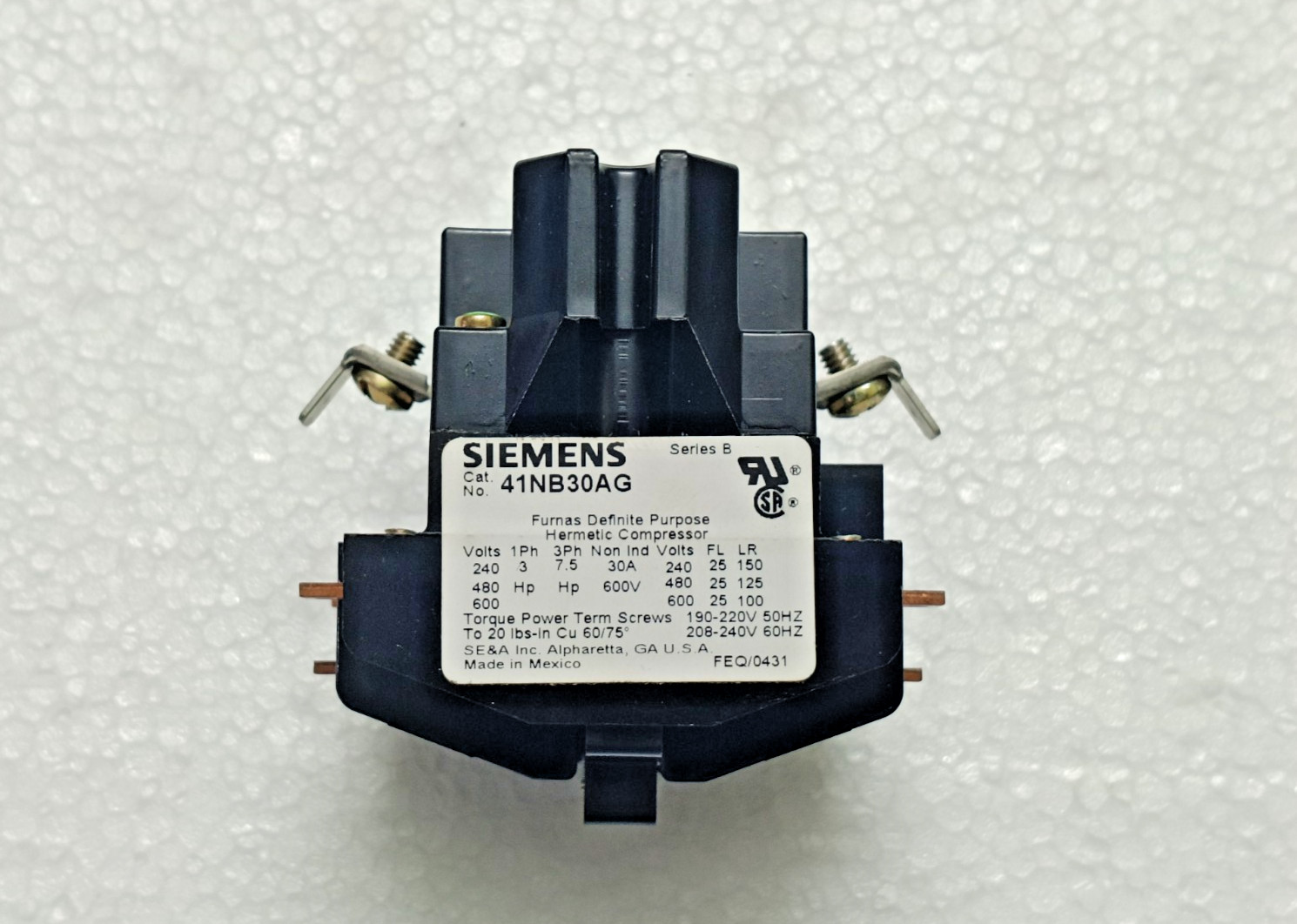 SIEMENS 41NB30AG POLE CONTACTOR 30AMP 240V COIL