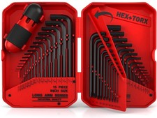 41-piece Hex Key Allen Wrench Set L Shape And Torx Red Black