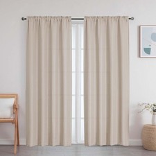 Linen Curtains for Bedroom Living Room 72 Inches Long 2 Panels Set, Soft Airy
