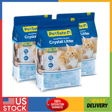 Crystal Cat Litter - Ultra-Absorbent Silica Universal Litterbox, 8 lb Bag, 3Pack