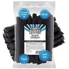 Sweet Roots Black Licorice Twists – 1 Bag (16 oz) – Jumbo 1 Pound (Pack of 1) 