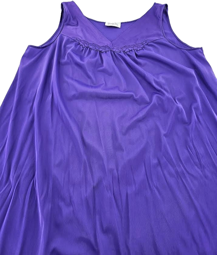 Vanity Fair Gown Lrg & Robe Lrg Set Deep Purple Nylon Nightgown Sleepwear Set - Picture 3 of 11