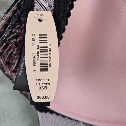 Victoria's Secret Apron Lingerie 36B Pink Black Maid Sexy Sheer Lace UW Bow NWT - Picture 5 of 10