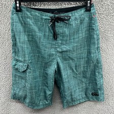 Nike Men's 6.0 Mens Swim Trunks Board Shorts Plaid Blue Green Pocket Size 30