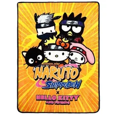 Sanrio [Hello Kitty] x Naruto Shippuden - Characters Fleece Throw Blanket - Biow