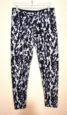Cuddle Duds womens double plush velour leggings black gray leopard size medium