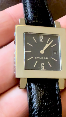 腕時計 ブラックダイヤル　BVLGARI QVARTZ ✨⌚ BVLGARI SQ29 SLD Square Quartz Black Dial Swiss Made Ultra