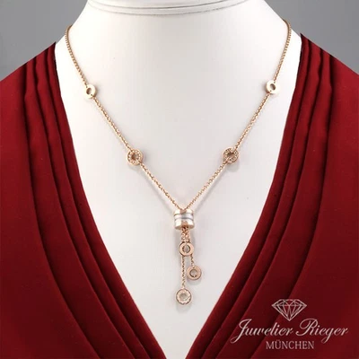 Bulgari Collier B-Zero 1 Rosegold 750 Diamanten Brillanten weisse Keramik Gold - Bild 1 von 4