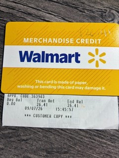 Walmart gift card $26.41