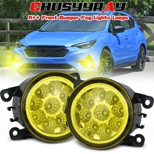 Pair yellow LED Fog Light Bumper Driving Lamp for Subaru Impreza 2020 2021-2024