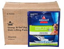 Bissell Stomp 'N Go Pet Stain Lifting Pads + Oxy Carpet Rug Cleaning 20 Pack
