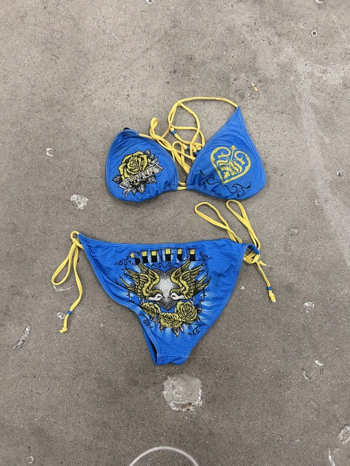 Y2K Sinful Affliction Femme Fatal 比基尼套装大号 — 第 2/4 张图片