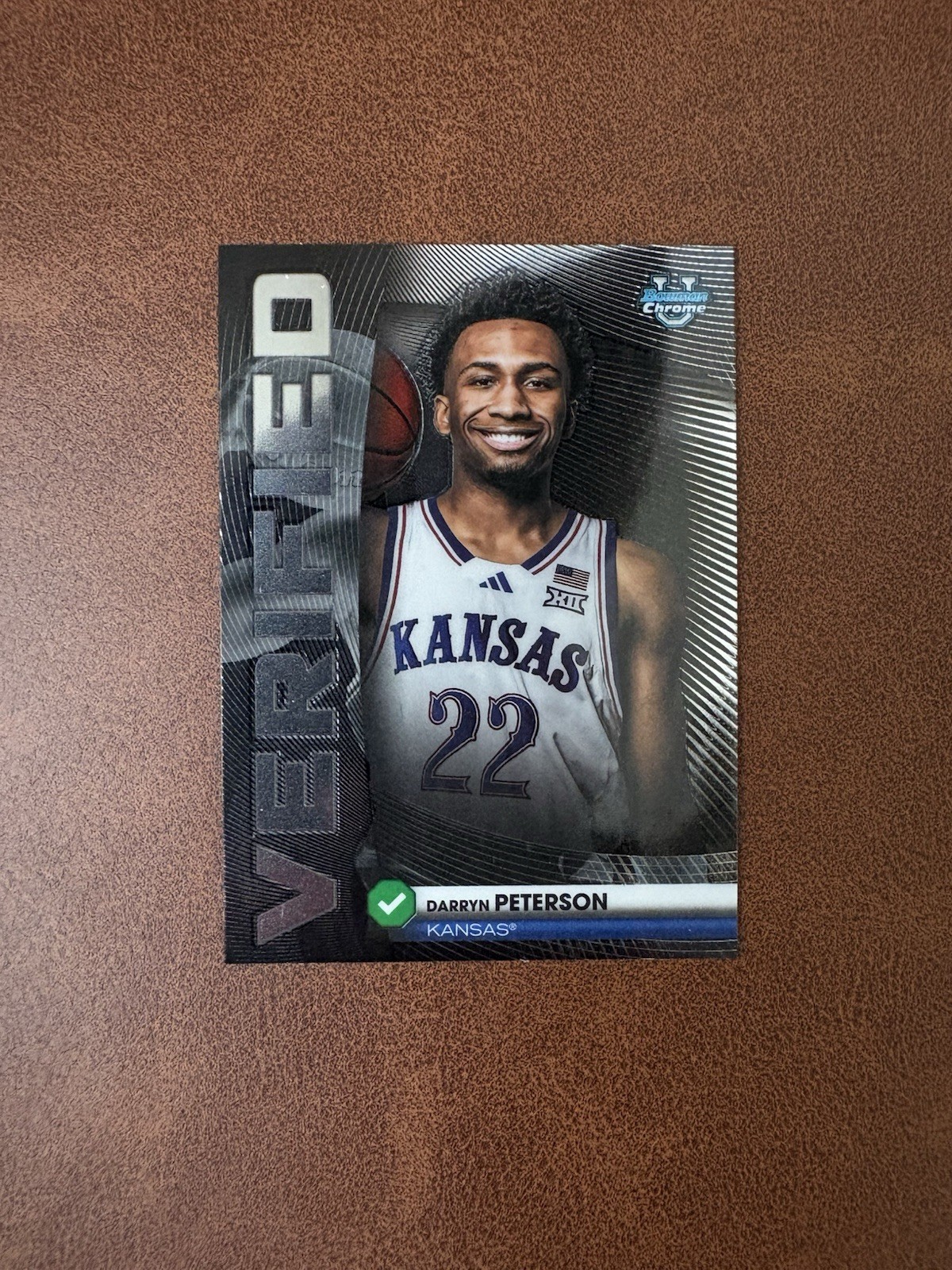 2025-26 Bowman Chrome - Darryn Peterson RC #BV-2 Verified Kansas Jayhawks M/NM