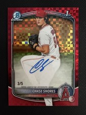2025 Bowman Draft Chase Shores Angels Chrome Prospect Auto 1st Bowman 3/5 CPA-CS