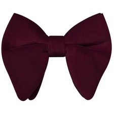 Branduce Velvet Bow Ties for Men Oversize Pre-tie Bowtie Tuxedo Burgundy