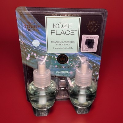 Koze Place Tranquil Waters & Sea Salt Plug In Scented Oil Refills 2pk New