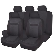 Car Seat Covers Full Set Universal Fit Most Full Set -- Low Back Black Black Car Seat Covers Full Set Universal Fit Most Full Set -- Low Back Black Black