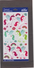 Sticker Sheet Sticko Unicorns Themed EK Success 20 Pieces Scrapbooking Crafts