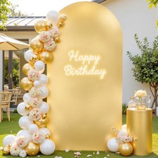 Gold Arch Backdrop Cover 6.6FT Yellow Party Wedding Sequin Arch Covers Stretc...