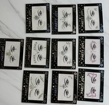 Party Joy Multicolor Temporary Medium Face Gem Tattoos Asymmetrical Party